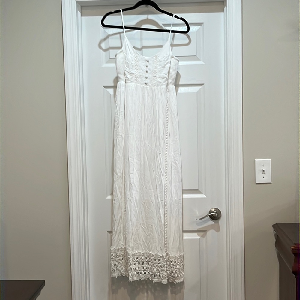 White Motherhood Maternity Maxi Dress